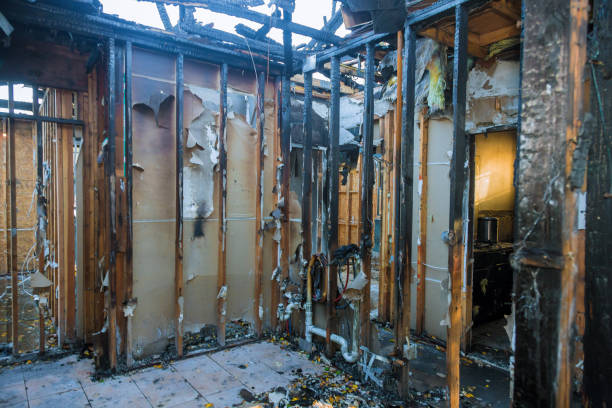 Professional Fire Damage Removal technician working in Old Westbury, NY